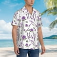 thumbnail image 3 of Fotbe Lavender Flowers Camisa Hawaiana para Hombre Unisex – Camisa Casual de Verano con Botones de Manga Corta de Algodón y Lino,XX-Large, 3 of 7