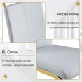 thumbnail image 4 of JUFU Dining Chairs Set of 4, Light Gray PU Leather Side Chairs, High Back, Gold Cantilever Base for Dining & Kitchen, 4 of 9