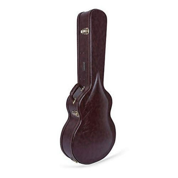 Crossrock Case-Hard-Shell Wooden Guitar Case-Fits OM/Martin 000-14 Fret Acoustic Guitars-Stainless Steel Latches,Sponge Lining, Metal Feet,Storage Space-Brown