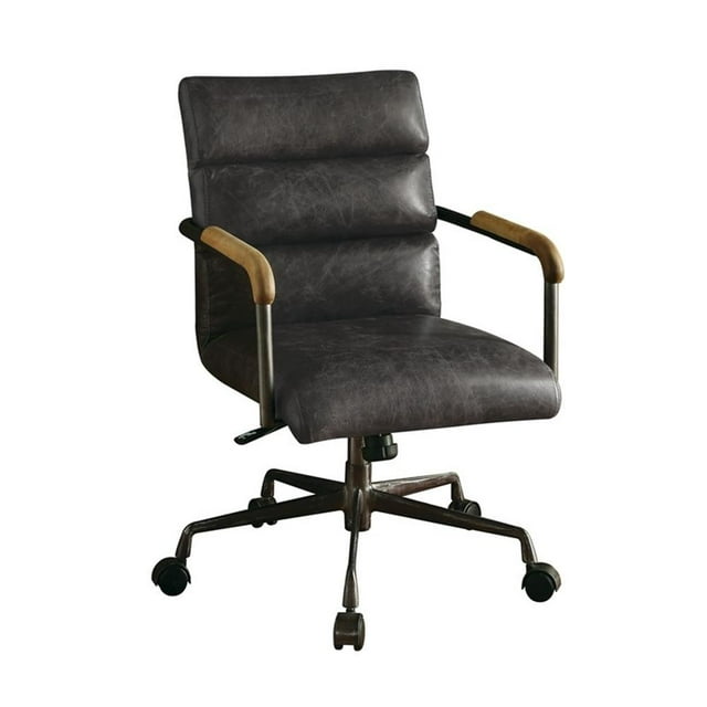 Scranton & Co Chaise de Bureau Pivotante Moderne en Cuir, Ébène Antique