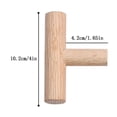 thumbnail image 2 of Solid Wood Wall Hooks T Shaped Towel Rack Natural Finish 1 Pack for Bathroom Kitchen Entryway Coat Hook with Screws, 2 of 5