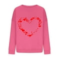 thumbnail image 4 of Elvqul Graphic Sweatshirts for Women Valentine's Day Tops Crewneck Hot Pink Sweater Soft Ladies Sweatshirts, 4 of 5