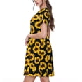 thumbnail image 2 of Balery Sunflower 6 Vestidos sueltos de manga corta para mujer, vestidos de verano 2025, vestidos casuales de corte A con vuelo., 2 of 6