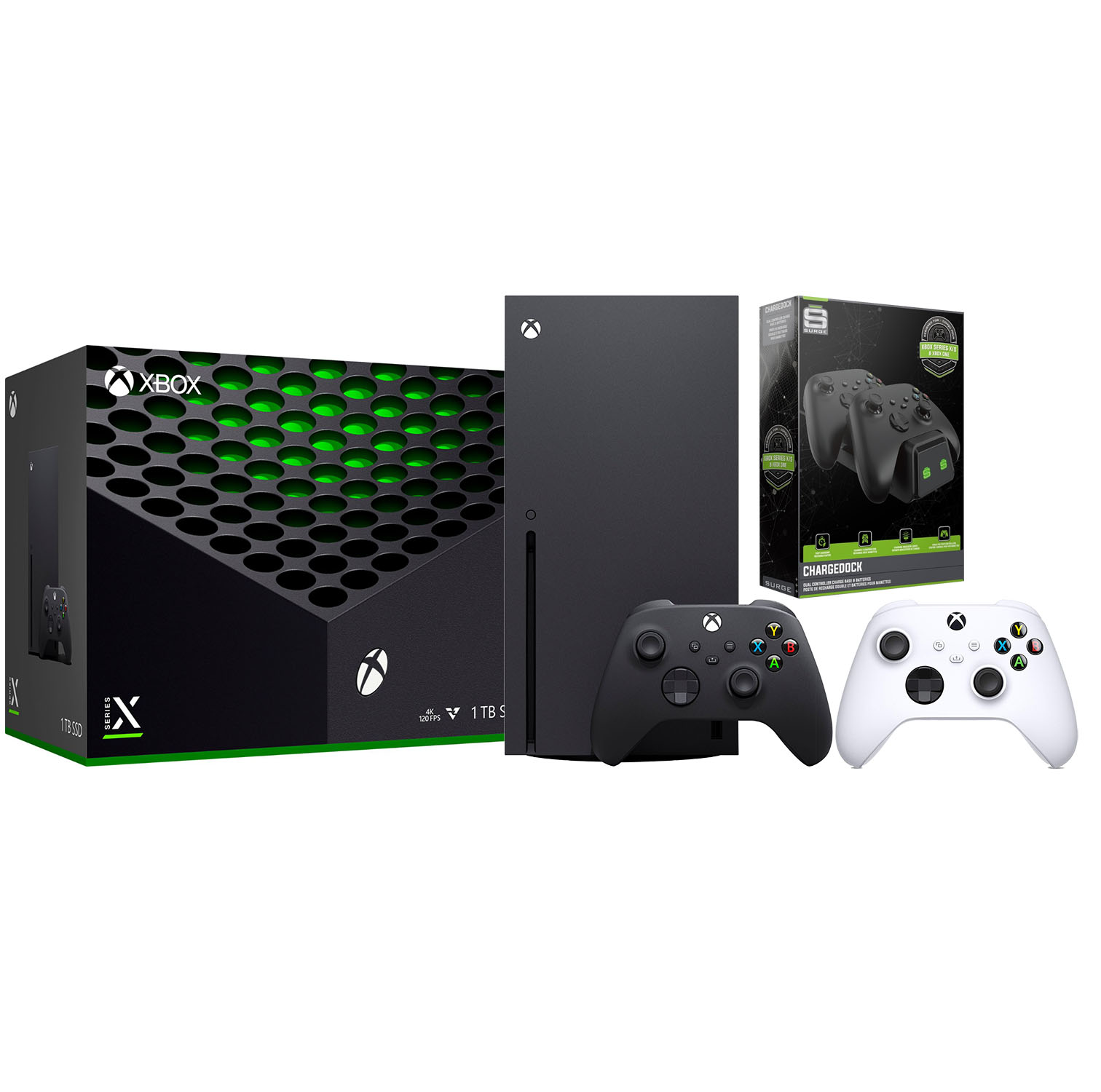 Xbox Series X 1TB Disc Console with Extra Controller and Charge Dock Bundle - Robot White