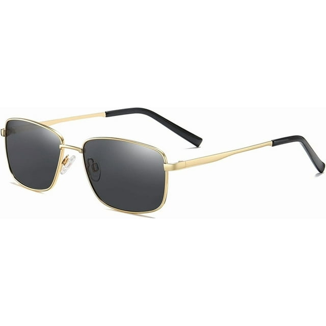 Metal Box Driving Sunglasses Men and Women Retro Driving Polarized Sunglasses (Color : B, Size : Medium)
