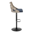 thumbnail image 3 of The Gray Barn  Charlotte Adjustable Bar Stool with Rounded Rectangular Footrest (Set of 2) Blue Fabric/White Wash/Black, 3 of 5