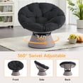 thumbnail image 3 of Dovov 360 Swivel Papasan Chair with Fabric Cushion, Comfy Papasan Accent Chair Oversized Metal Frame Round Lounge Chair, Black, 3 of 10