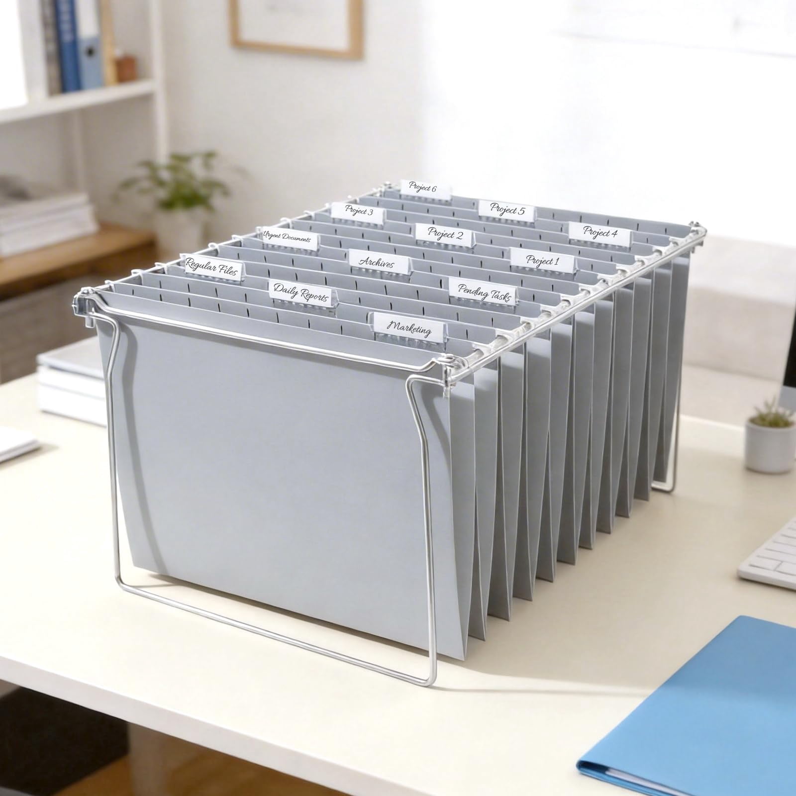 25 Pack Hanging File Folders  Gray Letter Size With 1/5-cut Tabs Stay Organized For Your Home And Office Bulk Documents