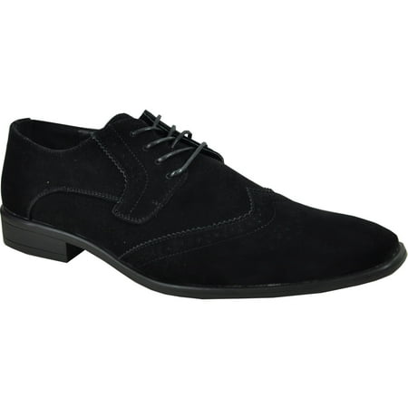 

BRAVO/KING-3 Dress Shoe Classic Faux Suede Oxford Leather Lining Black