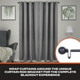 thumbnail image 4 of Sun Zero Philip Decorative Room Darkening Steel Wrap Rod, 66-120" Adjustable Length, 3/4" Dia., Matte Black, 4 of 7
