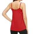 thumbnail image 4 of QRIC 2-Pack Women Cami with Built in Bra Cup Summer Casual Flowy Swing Pleated Tank Top with Adjustable Strap, XL, 4 of 8