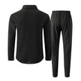 thumbnail image 5 of Zylanna Men's Cargo Outfit Sets, Long Sleeve Turndown Collar 2 Piece Elastic Waist Cargo Shirt + Pants Sets for Men Black, 5 of 5