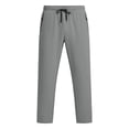 thumbnail image 4 of SOOMLON Mens Trousers Elastic Waist Big and Tall Cropped Pants with Zipper Cooling Lightweight Pants Athleisure Pants, 4 of 6