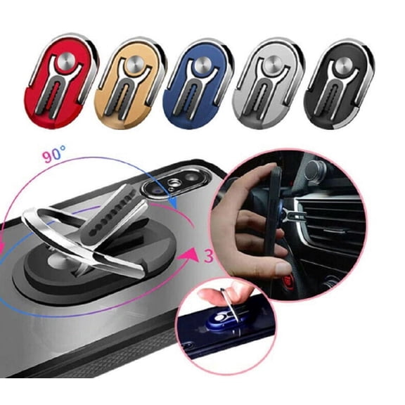 Multipurpose Rotating Mobile Phone Bracket, 1-Pack Ring Holder & Car Vent Clip Mount for Easy Viewing, TIKA
