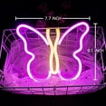 thumbnail image 2 of Neon Signs for Bedroom, Butterfly Neon Signs LED Lights USB or Battery Powered,Led Neon Light as Neon Wall Signs for Girls, Light up Sign for Christmas Party Wedding Kids Room (Pink+Yellow), 2 of 5