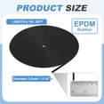 thumbnail image 2 of Uxcell 20Ft Black Foam Backer Rod, 3.5mm(9/64") Diameter EPDM Rubber Weather Seal Strip Concrete Expansion Joint Filler for Sealing Gaps Joints Crack Filling DIY Gasket, 2 of 6