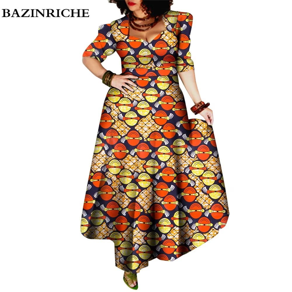 African Dresses for Women Elegant Party Ankara Robe WY092 - Walmart.com