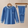 thumbnail image 4 of Hansber Thermal Underwear Set for Boys Girls Long John Base Layer Top and Bottom Fleece Lined Blue 160, 4 of 7
