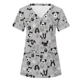 thumbnail image 4 of Trendfront Womens Summer V Neck Short Sleeve Tops Dog Animal Graphic Pattern Printed Tees Casual Everyday Style Apparel T-Shirts, 4 of 5