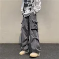 thumbnail image 2 of Pantalones Cargo para Hombre Pantalones Rectos Grises Hombre Otoño Ancho Regular Fit Talla Grande Pantalones Calle Algodón Spandex Ropa Moda, 2 of 5