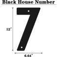 thumbnail image 2 of 12 Inch Modern Black Metal House Numbers, Wall Mount, 7 Count, 2 of 8