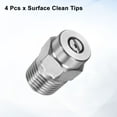 thumbnail image 3 of Uxcell 4pcs Surface Clean Tip 15 Degree 1/4 Inch NPT Male 1.382 Orifice 4000 PSI Stainless Steel Threaded Pressure Washer Spray Nozzles for Water gun Water Broom, 3 of 7