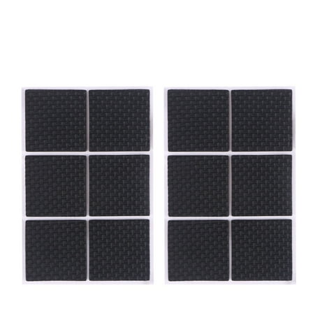 BESTYASH 12Pcs Furniture Stoppers Black Rubber Grippers Self Adhesive Floor Protectors Pads