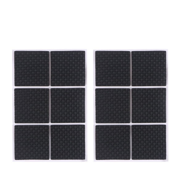 BESTYASH 12Pcs Furniture Stoppers Black Rubber Grippers Self Adhesive Floor Protectors Pads