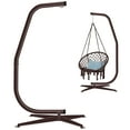 thumbnail image 2 of Best Choice Products Metal Hanging Hammock C-Stand for Chair/ Weather-Resistant Finish, Offset Base - Stand Only - Brown, 2 of 8