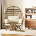 thumbnail image 2 of Soonbuy Wicker Egg Chair Outdoor, Oversized Patio Lounge Chair with Cushions & Metal Frame Stand, Egg Rattan Chairs for Balcony, Patio, Living Room, 2 of 7
