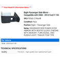 thumbnail image 2 of Right Passenger Side Mirror - Compatible with 2008 - 2014 Ford F-150 2009 2010 2011 2012 2013, 2 of 2