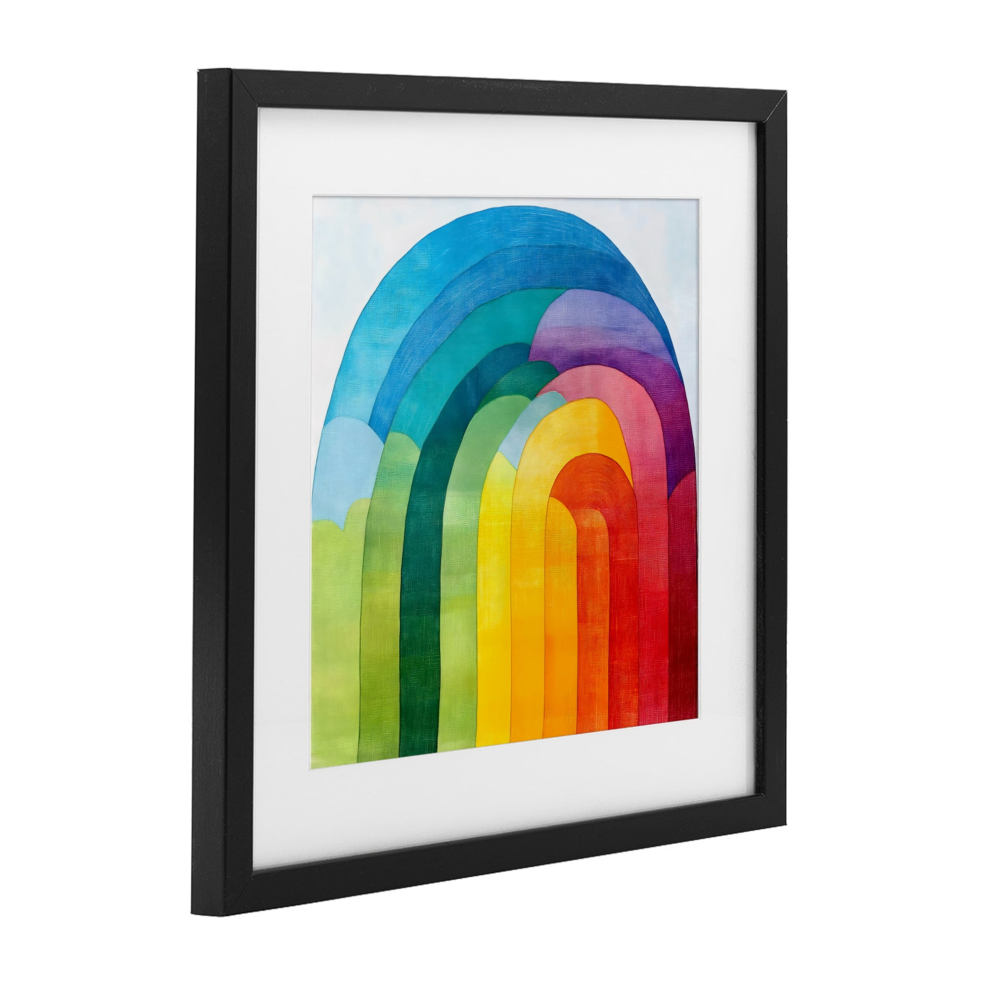 Stupell Industries Vibrant Rainbow Arch Abstraction Black Framed Print Under Glass, design by Creative Studio