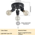 thumbnail image 3 of Luz de Techo Empotrada de 3 Luces con Cadena de Tracción, Techo Industrial de Cocina con Cabezal de Luz Giratorio, Foco de Cadena de Tracción Negro para Recámara Pasillo Cocina Lavandería, 3 of 8