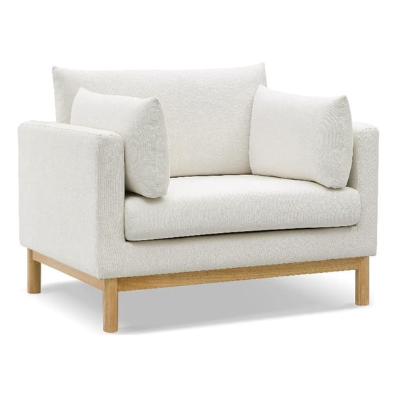 Meridian Furniture Langham Cream Linen Textured Fabric Chair