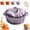 Purple-A, variant on Pumpkin Enameled Cast Iron Dutch Oven with Lid, Oven Safe Soup Casserole Dish with Dual Handles, Cute Fall Harvest Decor Bakeware for Thanksgiving Halloween