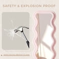 thumbnail image 6 of YOSHOOT Wavy Mirror Full Length,63"x24" Floor Tall Body Mirror,Irregular Big Long Mirror,Dressing Mirror for Bedroom Living Room,Leaning Against Wall,Flannel Wrapped Wooden Frame,B-Pink, 6 of 6