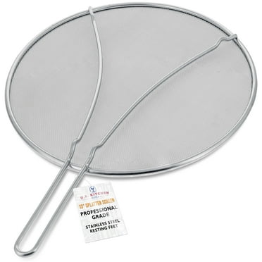 Asunby 13" Stainless Steel Fine Mesh Splatter Screen with Support Feet for Boilers, Fryers - Oil Spatter Resistant