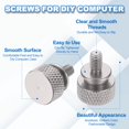 thumbnail image 4 of 6 Pcs M4*0.7 Knurled Thumb Screw Computer Case Threaded Hand Tighten Screws for PC Case, Gray, 4 of 7
