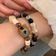 thumbnail image 2 of Pulsera de mujer, pulsera con cuentas de gato lindo, pulsera de madera para gato, joyería de moda, cuentas elásticas, 2 of 4