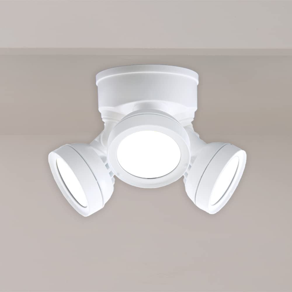 Halo TGS3S401DSRW - Luz de seguridad LED seleccionable (3000, 2500, 2000 lúmenes) con sensor de anochecer a amanecer, 1 cabeza cuadrada, color blanco