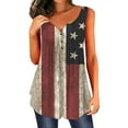 thumbnail image 2 of AnuirheiH American Flag Tank Tops for Women 4th of July Outfits Sleeveless Patriotic Shirts Women Printing O-Neck Button Sleeveless Vest Short Tank T-Shirt Blouse Tops, 2 of 4