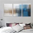 thumbnail image 3 of Nawypu Abstract Canvas Wall Art Blue White Brown Abstract Pictures for Living Room Wall Decor Modern Abstract Painting Artwork Contemporary Abstract Canvas Print for Home 12''x16''X3 Panels, 3 of 4