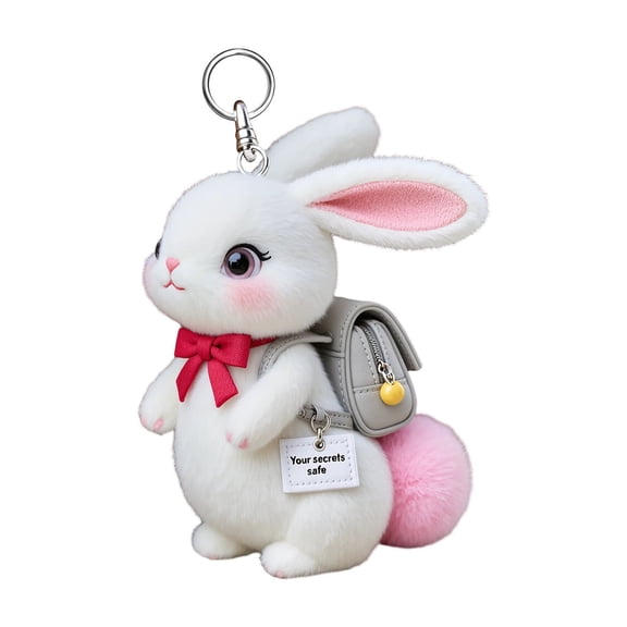 Animal Emotional Support Bag Pendant Keychain, Cute Plush Mini Animal Charm for Backpack Purse, Holiday Gift for Friends Family,A