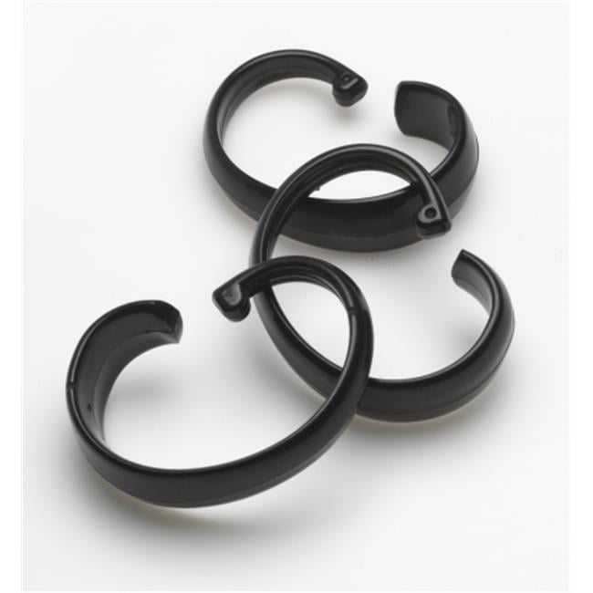 SCHE16 Hang Ease C Type Plastic Shower Curtain Hooks in Black