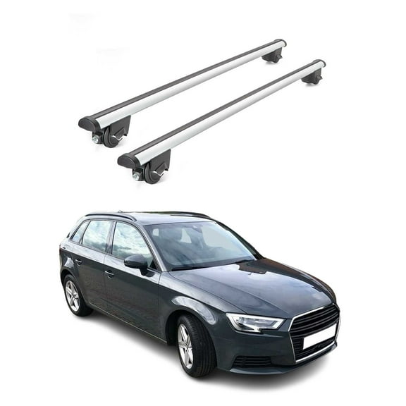 220 Lbs Luggage Roof Rack Cross Bars for Audi A3 Sportback 2015-2020 Gray 2Pcs