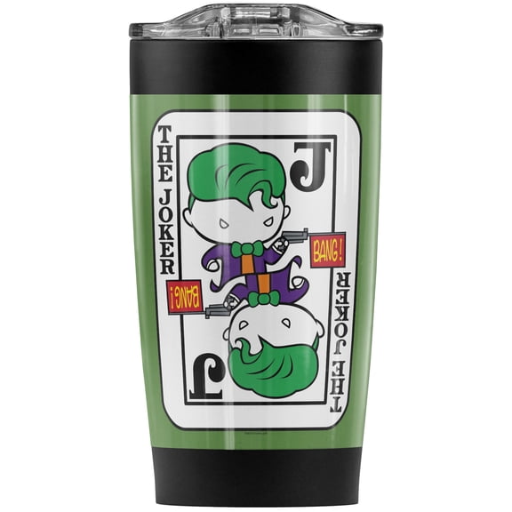 Batman Joker Cute Chibi Stainless Steel Tumbler 20 oz Coffee Travel Mug/Cup, Vacuum Insulated & Double Wall with Leakproof Sliding Lid | Great for Hot Drinks and Cold Beverages