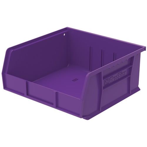 Akro-Mils 30235 Plastic Storage Stacking Hanging Akro Bin,11-Inch by 10-7/8-Inch by 5-Inch , Purple, 6-Pack