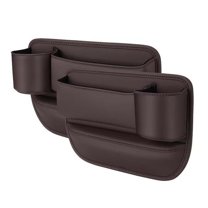 Car Seat Gap Storage Organizer Box - Leather Multifunctional Console Insert with Phone Holder Cup Slot, 28x18x2cm Universal Fit