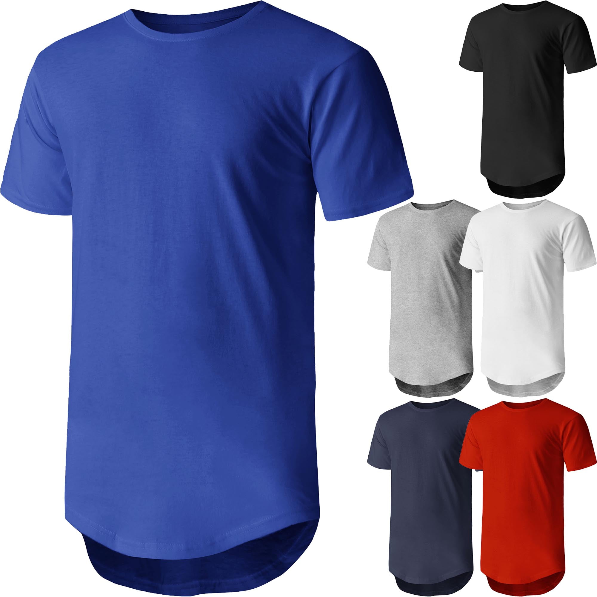 Men's Elongated Longline Hip Hop Casual T-Shirts Big and Tall - Walmart.com