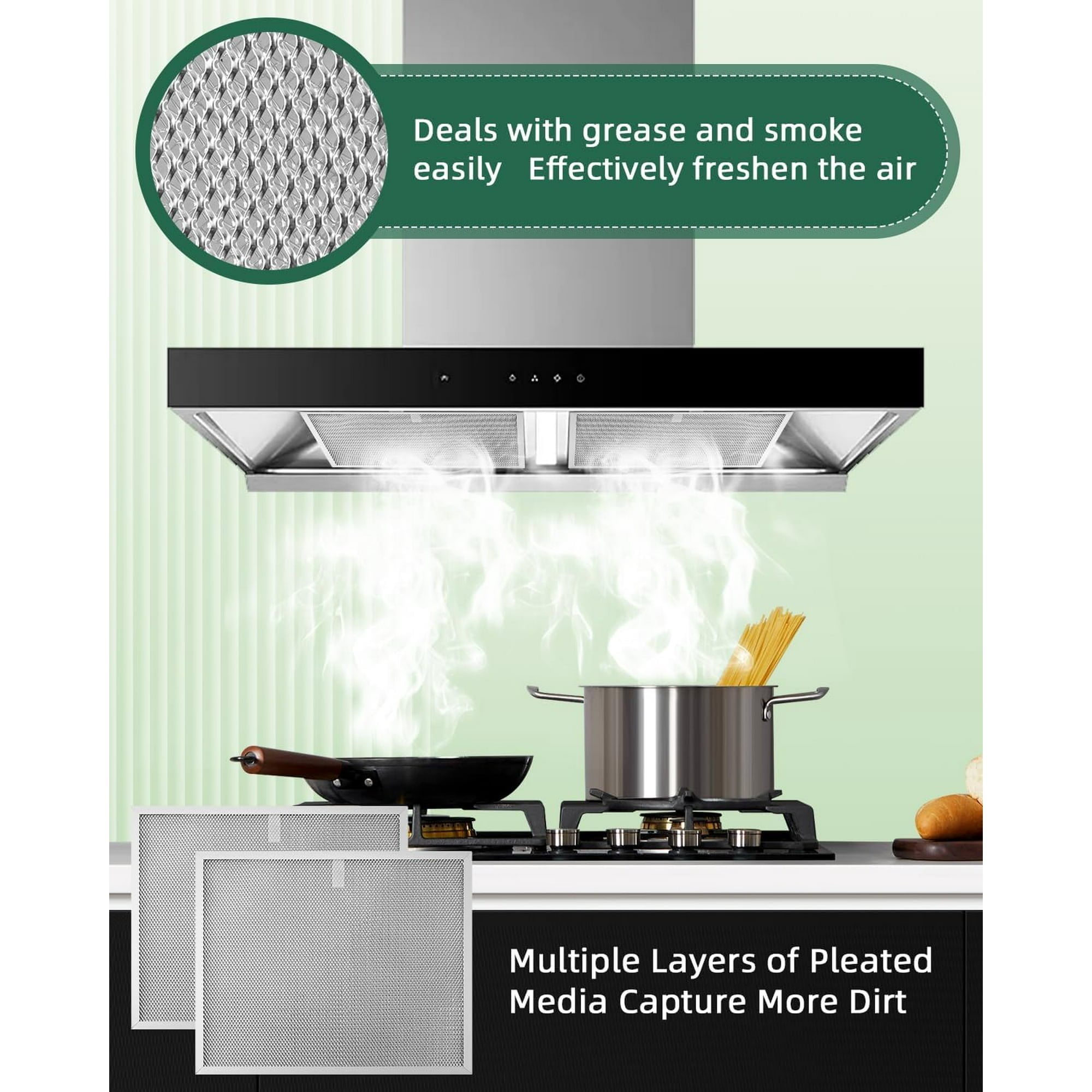 2-Pack Range Hood Filter 11-3/4" x 14-1/4" Fits Broan Allure 30 in Series (Replaces 99010299)